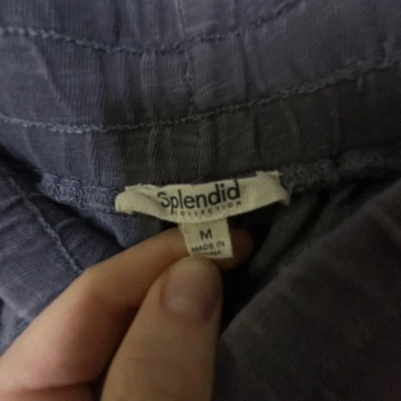 Splendid Women's Jogger Pants Size M Charcoal Linen Blend Drawstring Waist‎ - Picture 4 of 14